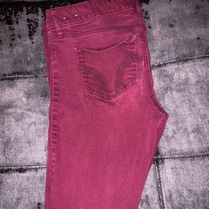 Maroon Hollister jeans